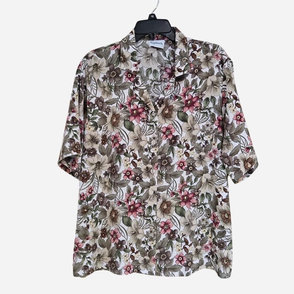 90s boho indie muted floral shirt plus size